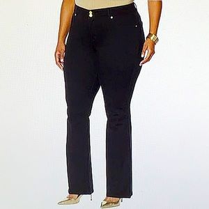 IMAN Global Chic 360 Slim Boot Cut Jean, Black, 26WP